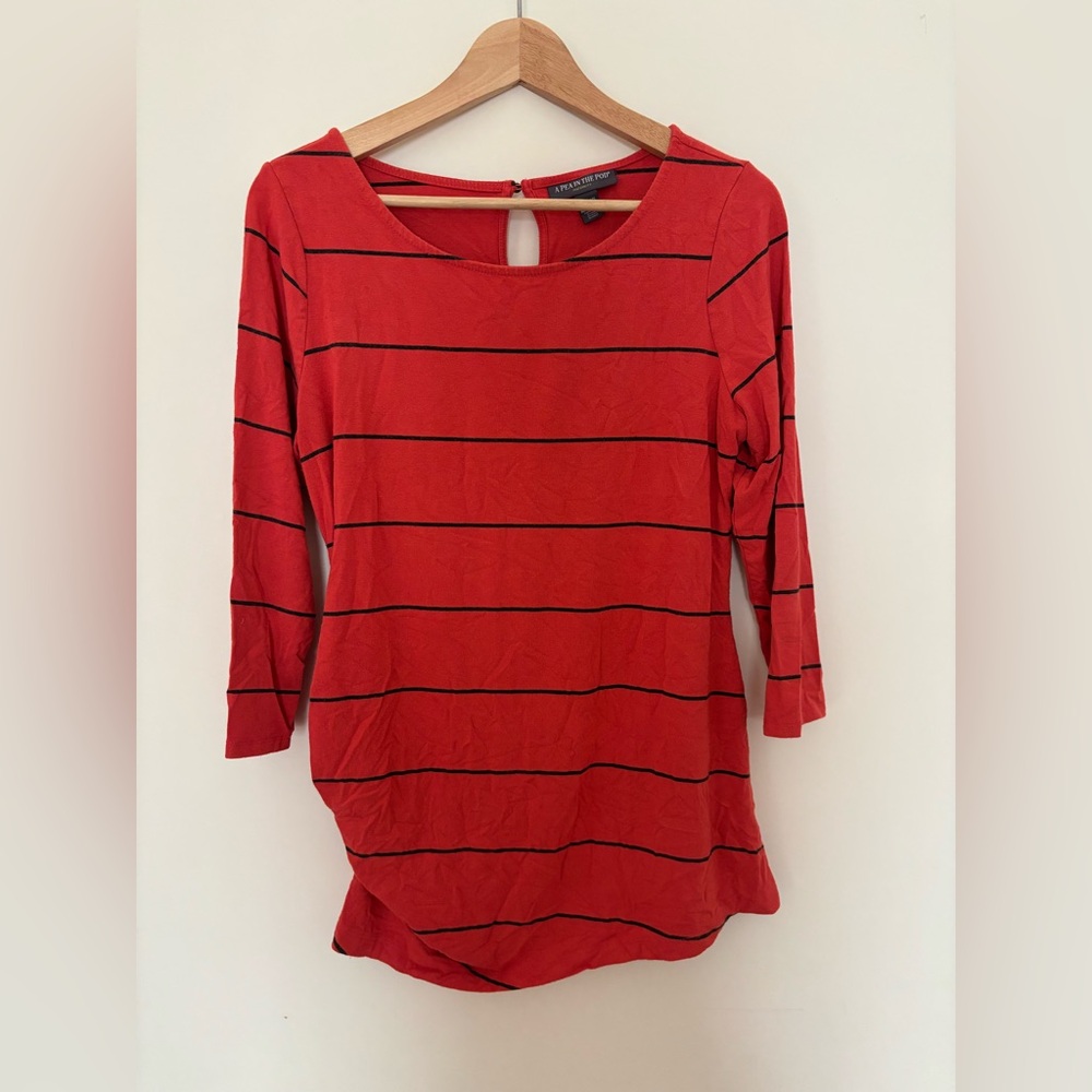 A Pea in the Pod Striped Maternity Shirt
